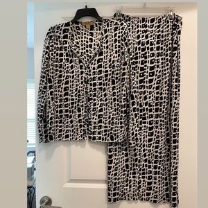 Pleat Pleat By Rafael 2PC Button Down Jacket & Maxi Elastic Waist Skirt S/Large